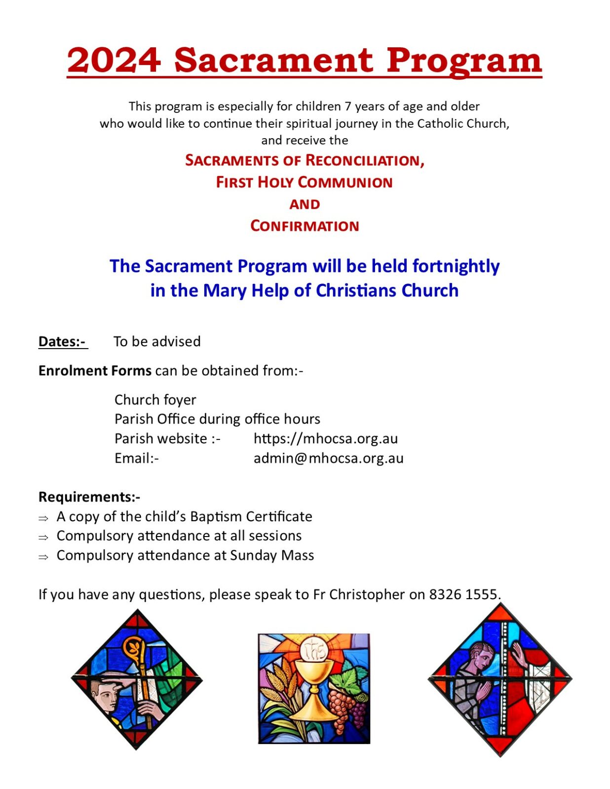 2024 Sacrament Program Flyer